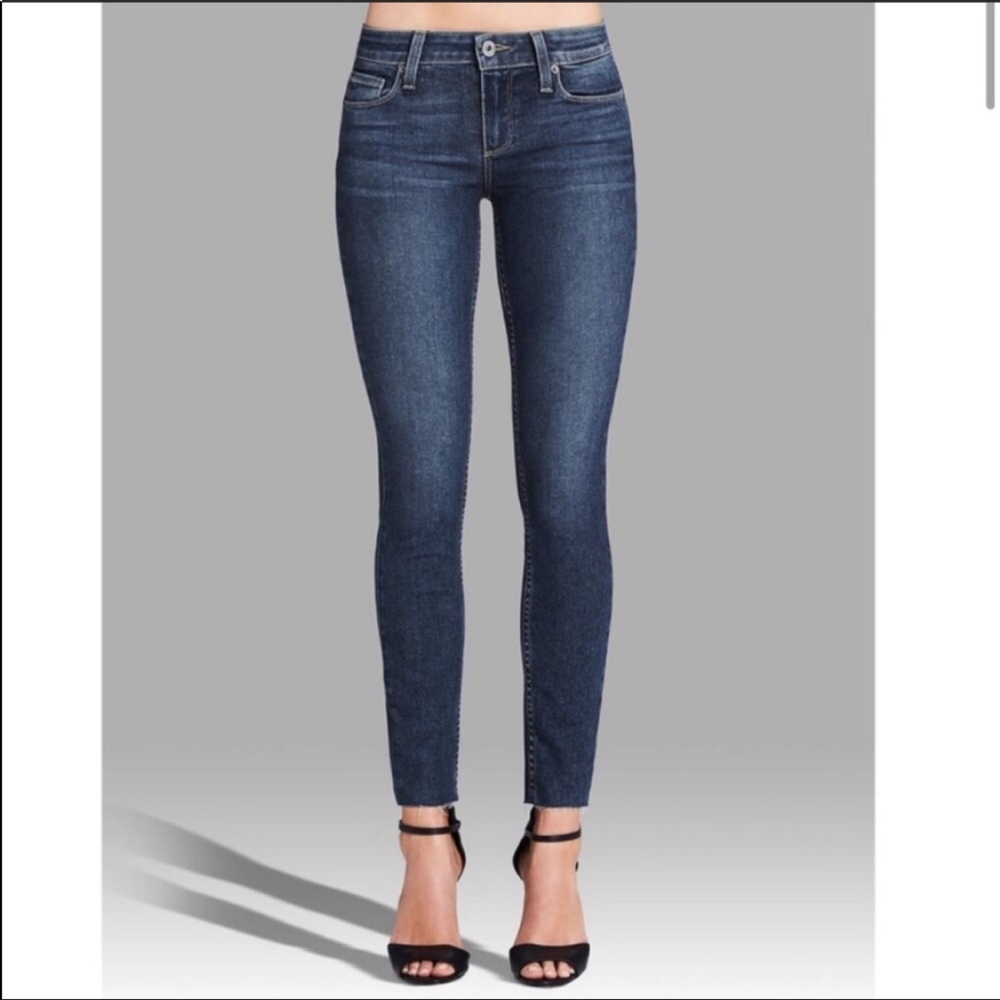 Paige Vertigo Ankle Skinny Jeans Raw Hem Size 27